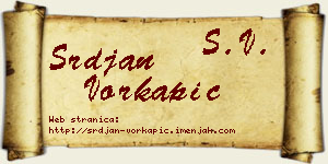 Srđan Vorkapić vizit kartica